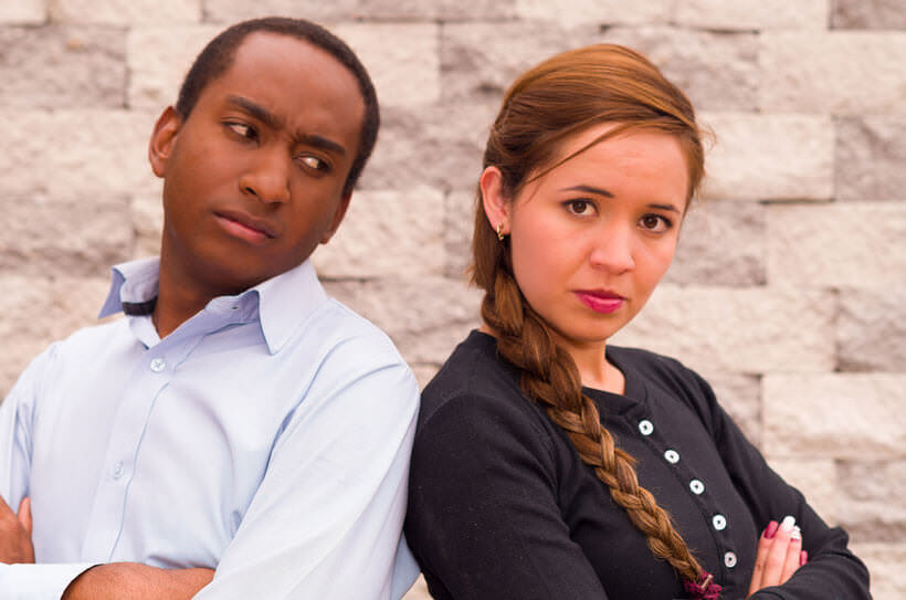 interracial couple worried